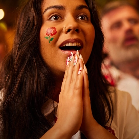 A banner promoting the 6 Nations Rugby at selected Greene King Venues.