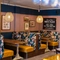 Interior restaurant and seating area of the Buff