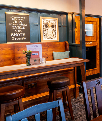 interior dining area of a Greene King pub