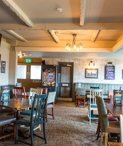 interior of the restaurant and seating area