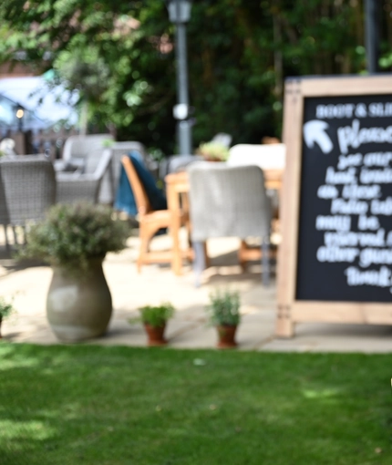 Beer garden outside of a pub