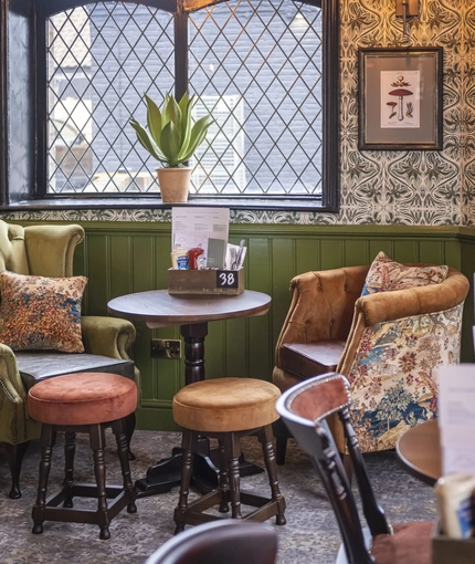 An internal seating area in a pub