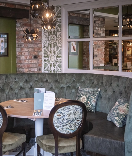 An internal seating area in a pub