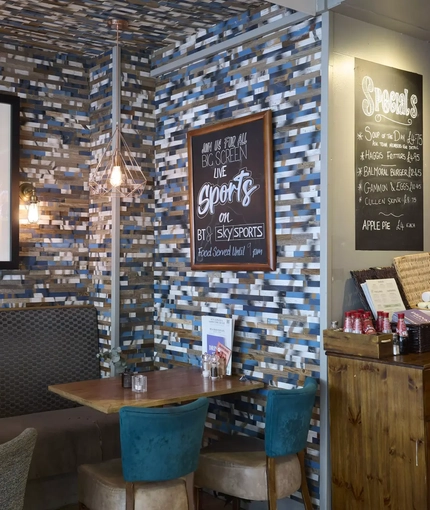 Internal seating area in a pub restaurant