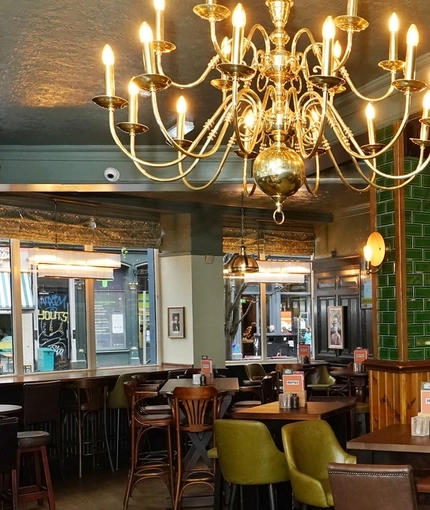 The bar and restaurant in the Doctors.