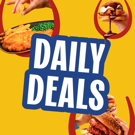 A banner promoting 'Daily Deals' at Hungry Horse venues.