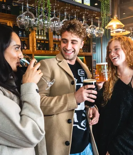 Friends enjoying a drink together