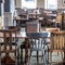 Interior dining area of a pub.