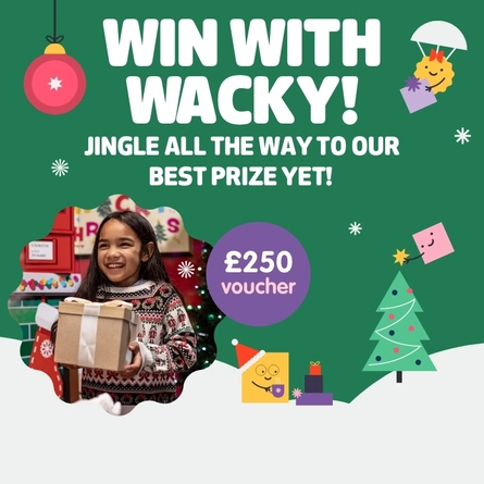 A graphic for the Christmas competition at Wacky Warehouse.