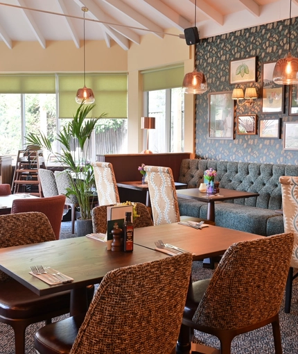 The interior restaurant seating area at The Yorkshire Grey.