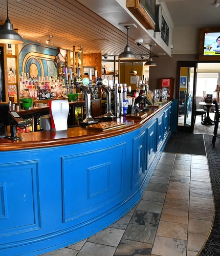 interior seating area and bar