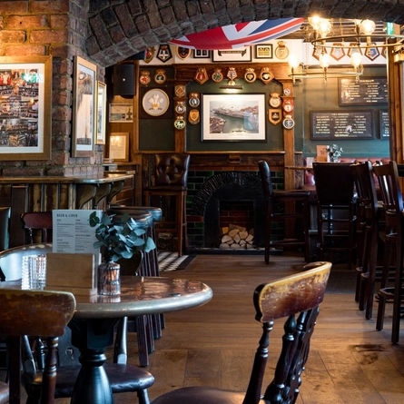 Internal seating area in a pub restaurant
