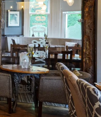 Interior restaurant and seating area