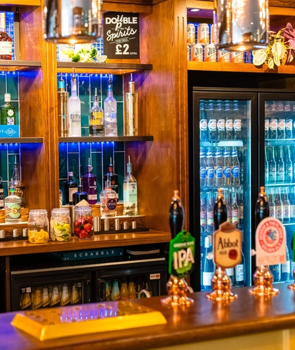 Interior bar of the Buff in Greater London. 
