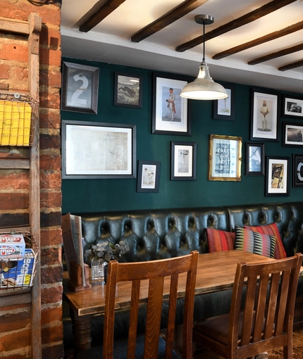 Internal seating area in a pub restaurant