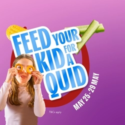 A banner promoting the "Feed Your Kid for a Quid" campaign at Hungry Horse venues.
