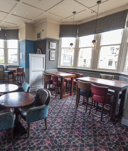 interior of the restaurant with seating area