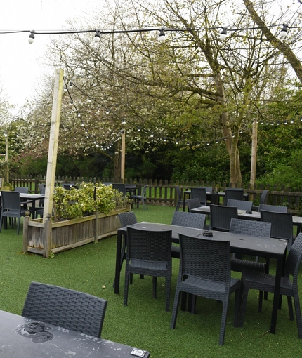 Beer garden outside of a pub