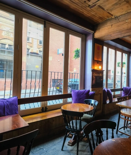 Interior shot of the restaurant seating area