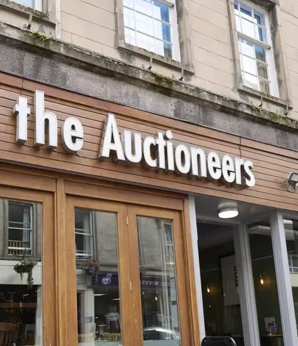The exterior of The Auctioneers