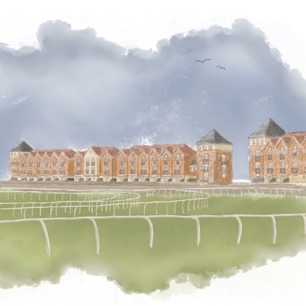 A illustration of Straftford racecourse in Sratford Up On Avon.