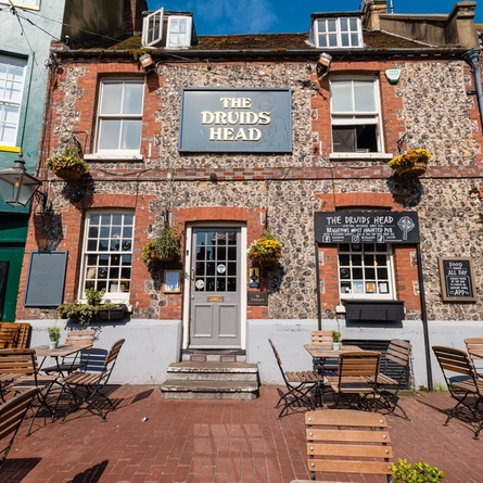 venue exterior with beer garden