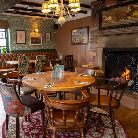 Interior seating area at the Horse and Groom in Essex.