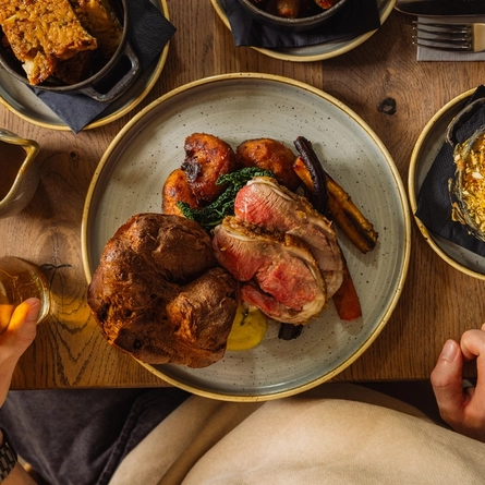A lamb sunday roast served at Crafted Venues.