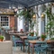 The beer garden at the Riverside Inn.