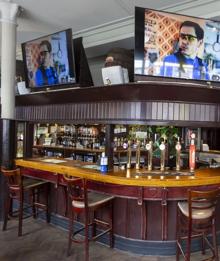 interior bar and seating area