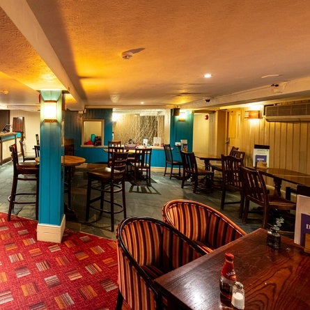 Internal seating area in a pub restaurant