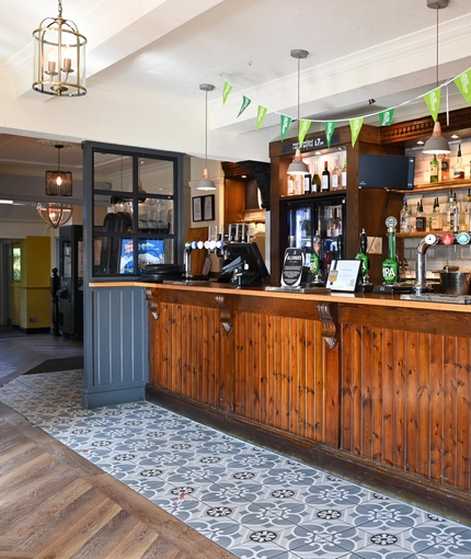 Interior bar area of a pub.