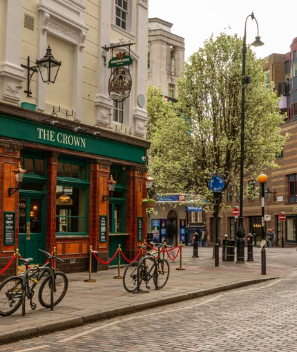 The exterior facade of The Crown.
