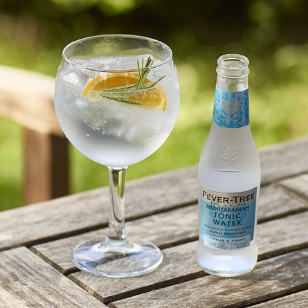 An exterior shot of Fever Tree & Gin served in a beer garden at Chef & Brewer venues.