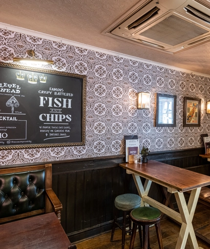 Internal seating area in a pub restaurant