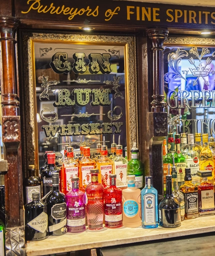 Interior bar area in a pub restaurant