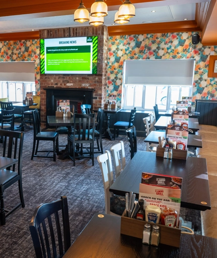 Interior restaurant and seating area at the Mill House Cheshire.