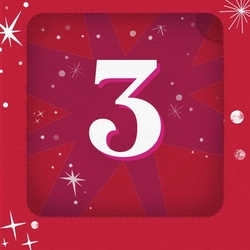 A 768x768 Christmas Advent door number 3 banner for Farmhouse Inns venues.