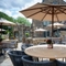 The exterior beer garden and seating area at the Old Mill.