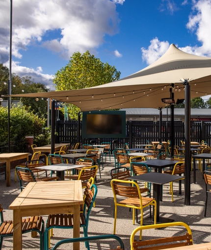 The beer garden of a pub.
