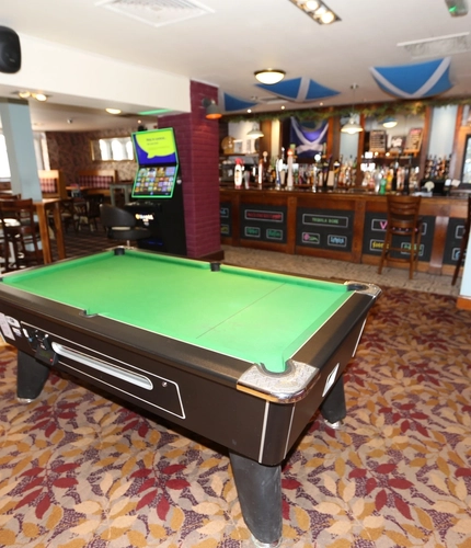 Interior shot of the pool table