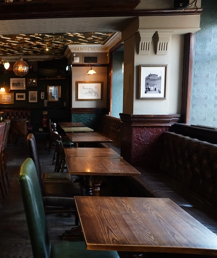Internal seating area in a pub restaurant