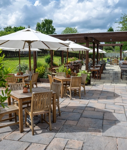 The beer garden at the Mare & Colt.