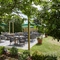 The exterior beer garden seating area at The Fox & Hounds in Wimborne.