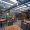 The beer garden at the Woodman Inn.