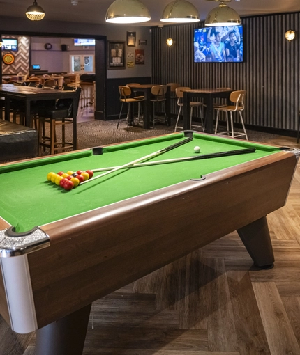 interior pool table area of the pub