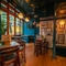 The interior seating area of the Garrick Arms in Charing Cross.