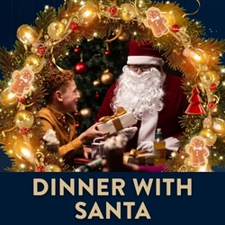 A banner promoting Dinner With Santa at Hungry Horse venues.