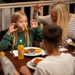 A family eating together in a pub restaurant