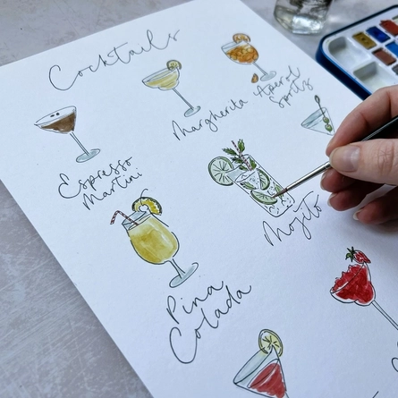 An image advertising the Cocktails & Calligraphy What's On event at The Cart & Horses.